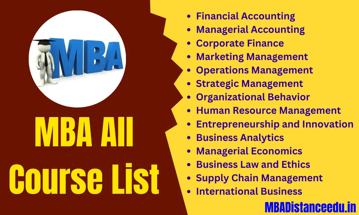 MBA All Course List