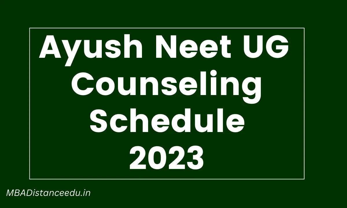 Ayush Neet Ug 2023 Counseling Schedule